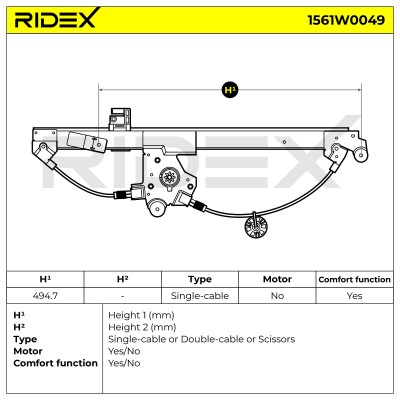 Fensterheber RIDEX 1561W0049 1561W0049 - foto 7