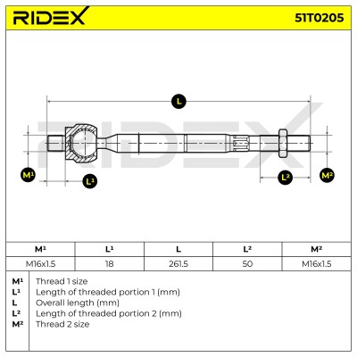 Lenkstange RIDEX 51T0205 51T0205 - foto 5