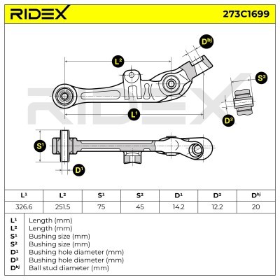 Querlenker RIDEX 273C1699 273C1699 - foto 5