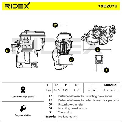 Bremssattel RIDEX 78B2070 78B2070 - foto 6