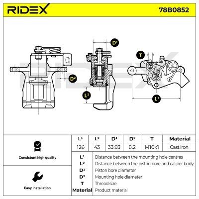 Bremssattel RIDEX 78B0852 78B0852 - foto 5