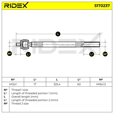 Lenkstange RIDEX 51T0237 51T0237 - foto 7