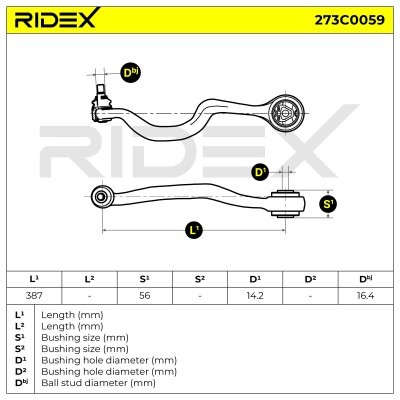 Querlenker RIDEX 273C0059 273C0059 - foto 3