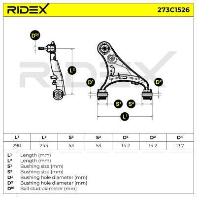 Querlenker RIDEX 273C1526 273C1526 - foto 7