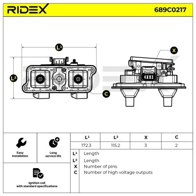 Zündspule RIDEX 689C0217 689C0217 - foto 5