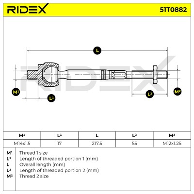 Lenkstange RIDEX 51T0882 51T0882 - foto 5