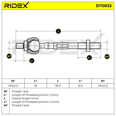Lenkstange RIDEX 51T0032 51T0032 - foto 7