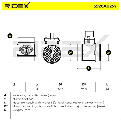 Luftmassenmesser RIDEX 3926A0257 3926A0257 - foto 6