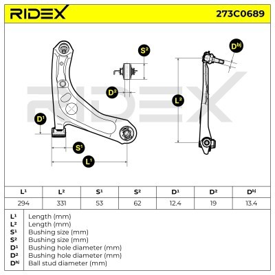 Querlenker RIDEX 273C0689 273C0689 - foto 8