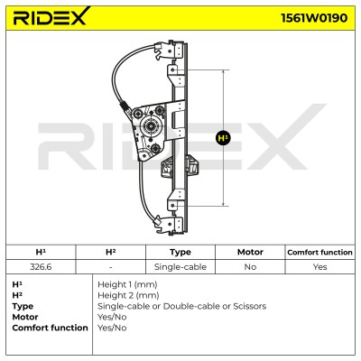 Fensterheber RIDEX 1561W0190 1561W0190 - foto 6