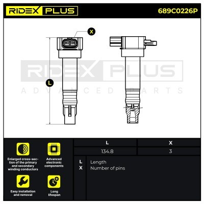 Zündspule RIDEX 689C0226P 689C0226P - foto 3