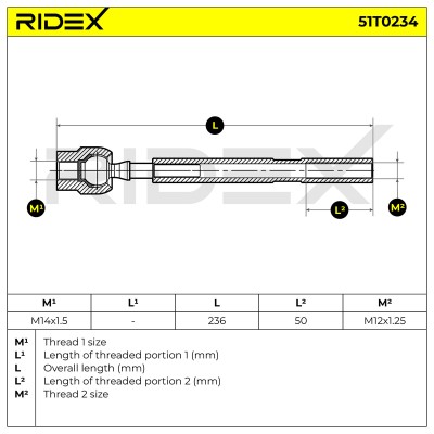 Lenkstange RIDEX 51T0234 51T0234 - foto 7