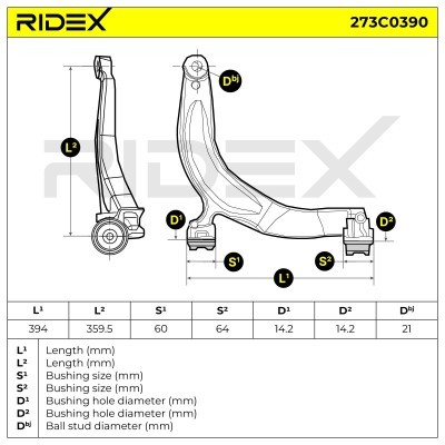Querlenker RIDEX 273C0390 273C0390 - foto 6