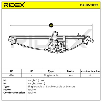 Fensterheber RIDEX 1561W0122 1561W0122 - foto 8