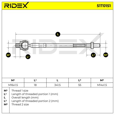 Lenkstange RIDEX 51T0151 51T0151 - foto 7