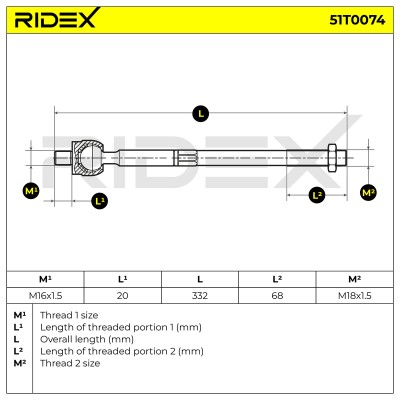 Lenkstange RIDEX 51T0074 51T0074 - foto 5