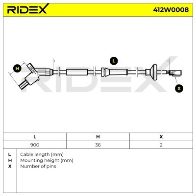 ABS Sensor RIDEX 412W0008 412W0008 - foto 6