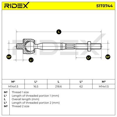 Lenkstange RIDEX 51T0744 51T0744 - foto 5