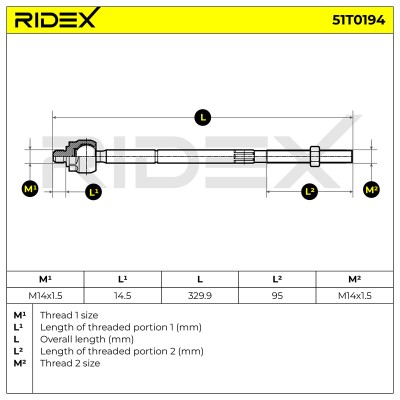 Lenkstange RIDEX 51T0194 51T0194 - foto 7