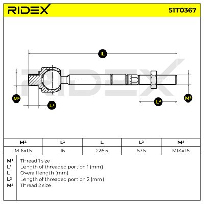 Lenkstange RIDEX 51T0367 51T0367 - foto 5