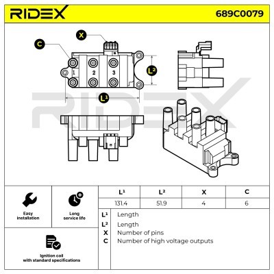Zündspule RIDEX 689C0079 689C0079 - foto 4