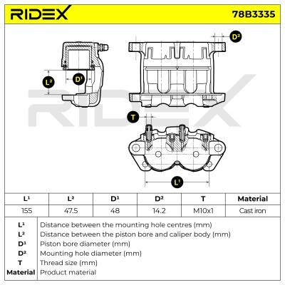 Bremssattel RIDEX 78B3335 78B3335 - foto 7