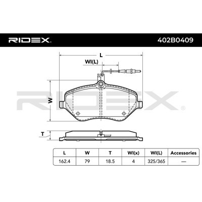 Bremsbeläge Satz RIDEX 402B0409 402B0409 - foto 4