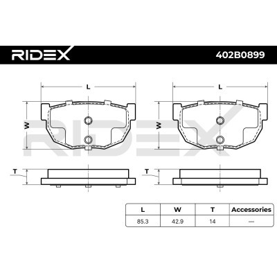Bremsbeläge Satz RIDEX 402B0899 402B0899 - foto 6