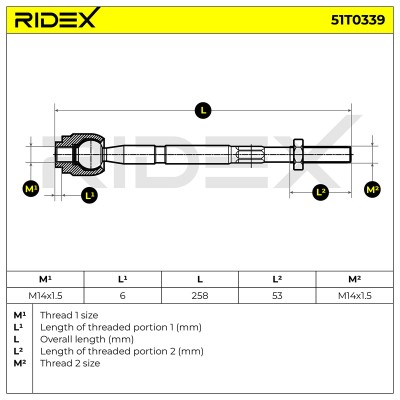 Lenkstange RIDEX 51T0339 51T0339 - foto 5