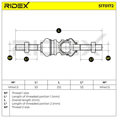 Lenkstange RIDEX 51T0172 51T0172 - foto 6