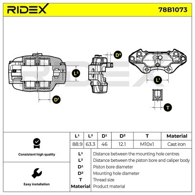 Bremssattel RIDEX 78B1073 78B1073 - foto 6