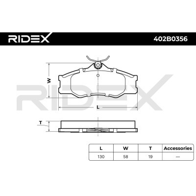 Bremsbeläge Satz RIDEX 402B0356 402B0356 - foto 7
