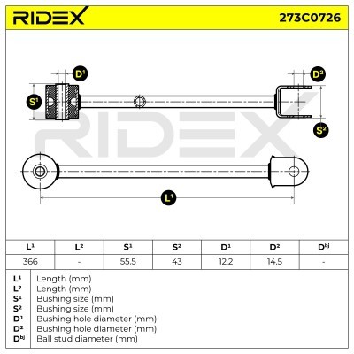 Querlenker RIDEX 273C0726 273C0726 - foto 7