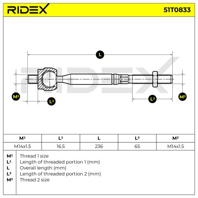 Lenkstange RIDEX 51T0833 51T0833 - foto 5