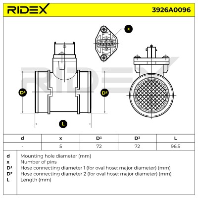 Luftmassenmesser RIDEX 3926A0096 3926A0096 - foto 6