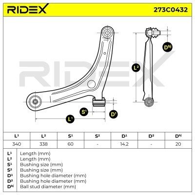 Querlenker RIDEX 273C0432 273C0432 - foto 7