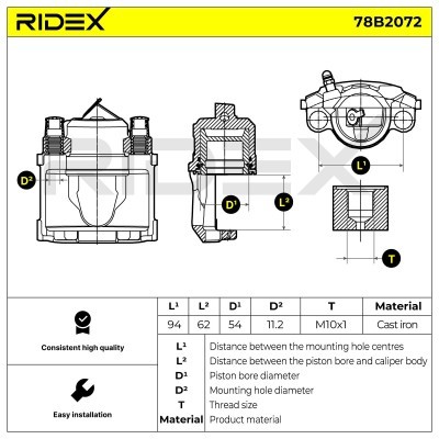 Bremssattel RIDEX 78B2072 78B2072 - foto 6