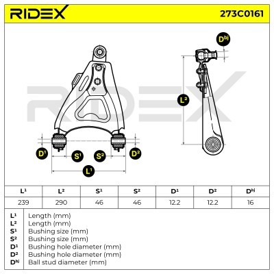 Querlenker RIDEX 273C0161 273C0161 - foto 4