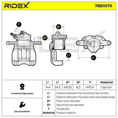 Bremssattel RIDEX 78B1070 78B1070 - foto 6