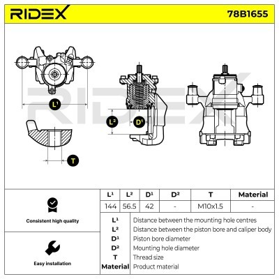 Bremssattel RIDEX 78B1655 78B1655 - foto 6