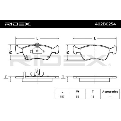 Bremsbeläge Satz RIDEX 402B0254 402B0254 - foto 4