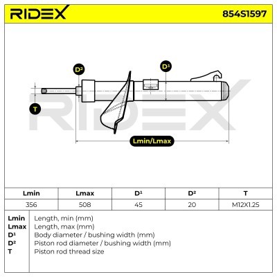Stoßdämpfer RIDEX 854S1597 854S1597 - foto 6