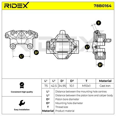 Bremssattel RIDEX 78B0164 78B0164 - foto 6