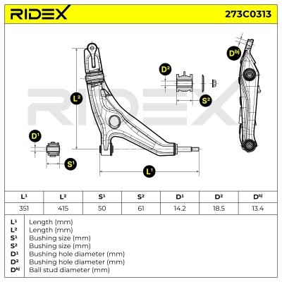 Querlenker RIDEX 273C0313 273C0313 - foto 4