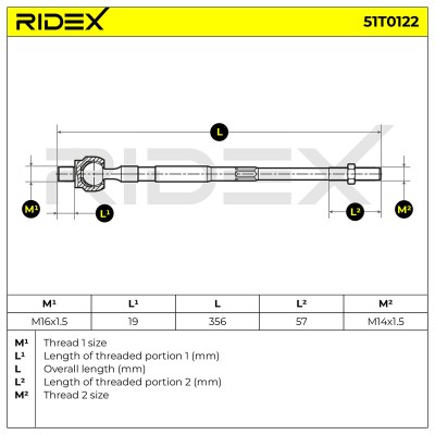 Lenkstange RIDEX 51T0122 51T0122 - foto 6