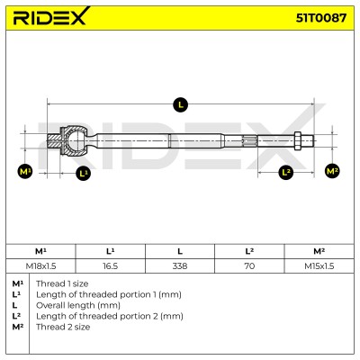 Lenkstange RIDEX 51T0087 51T0087 - foto 6
