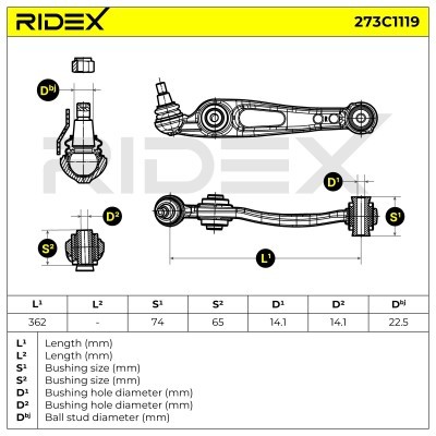 Querlenker RIDEX 273C1119 273C1119 - foto 5