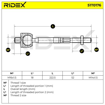 Lenkstange RIDEX 51T0176 51T0176 - foto 7