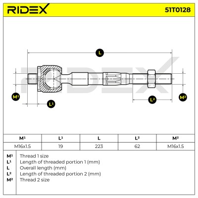 Lenkstange RIDEX 51T0128 51T0128 - foto 7