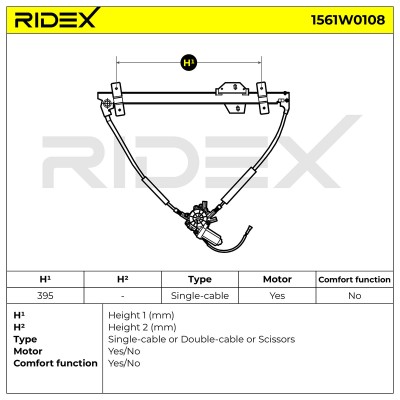 Fensterheber RIDEX 1561W0108 1561W0108 - foto 8